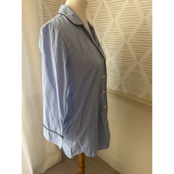 J.Crew Women’s XS End-on-end Hydrangea Blue Cotton Nightshirt Pajamas - Picture 5 of 6